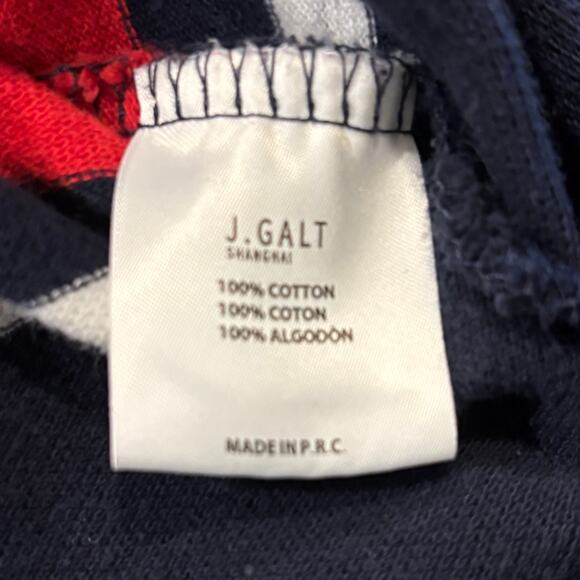 Brandy Melville cropped striped John Galt rugby shirt, blue and red, size small - Picture 6 of 6